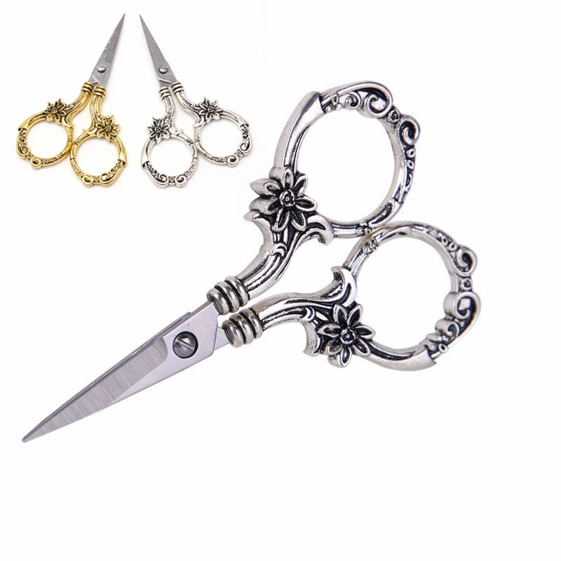 Винтажные дизайнерские золотые швейные ножницы с хризантемой острые из