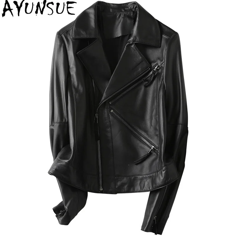 

Женская кожаная куртка из натуральной овчины, Женская весенне-осенняя байкерская куртка для женщин, женская куртка Gxy322