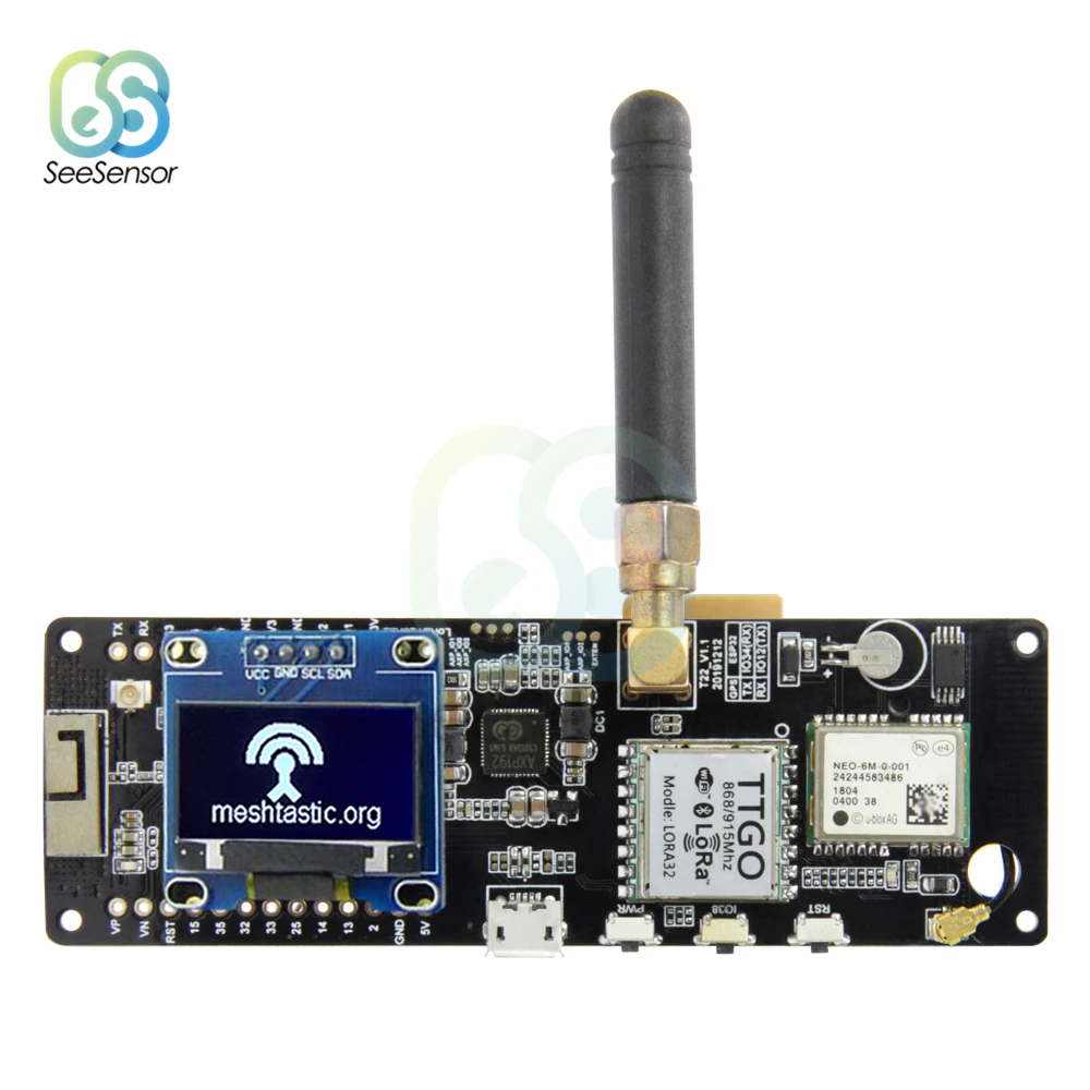 Для TTGO Meshtastic T Beam V1.1 ESP32 433/868/915/923Mhz WiFi Bluetooth GPS NEO 6M SMA 18650 Держатель батареи с