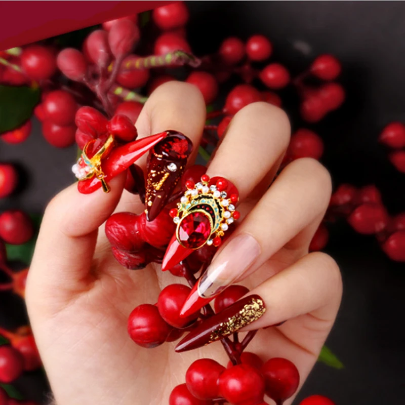 5 шт китайская драма кисточка украшения для ногтей опера 3D сплав Стразы УФ