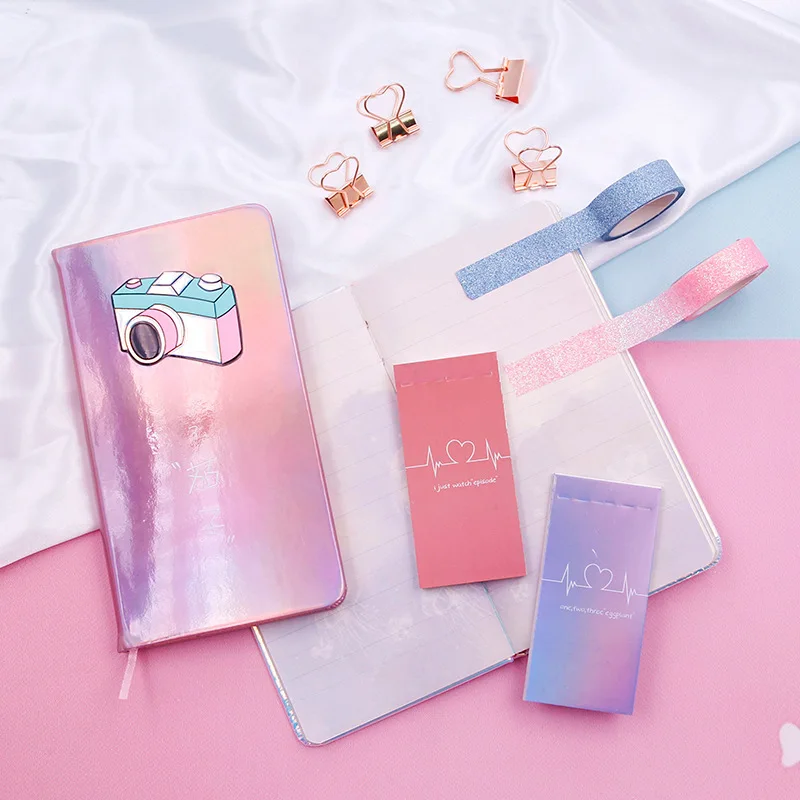 Креативный лазерный блокнот набор сменный цвет Скрепка цветная страничка