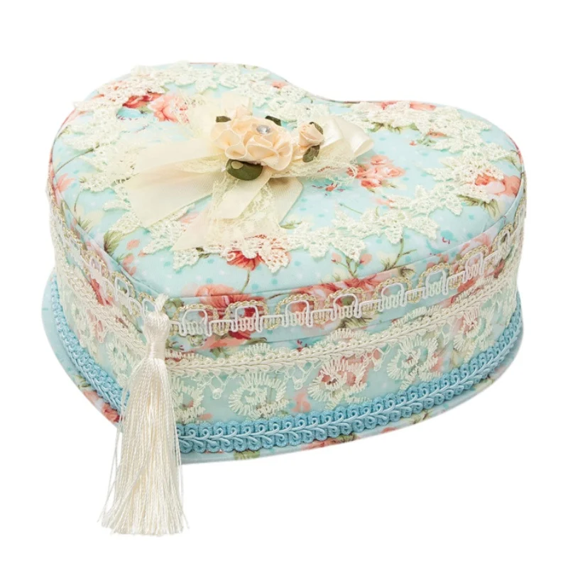 Lace Fabric Gift Jewelry Box Ring Earrings Storage DIY | Дом и сад