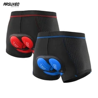 2pcs arsuxeo men cycling underwear 5d gel pad shockproof bike shorts breathable mtb shorts bicycle cycling underpants mesh