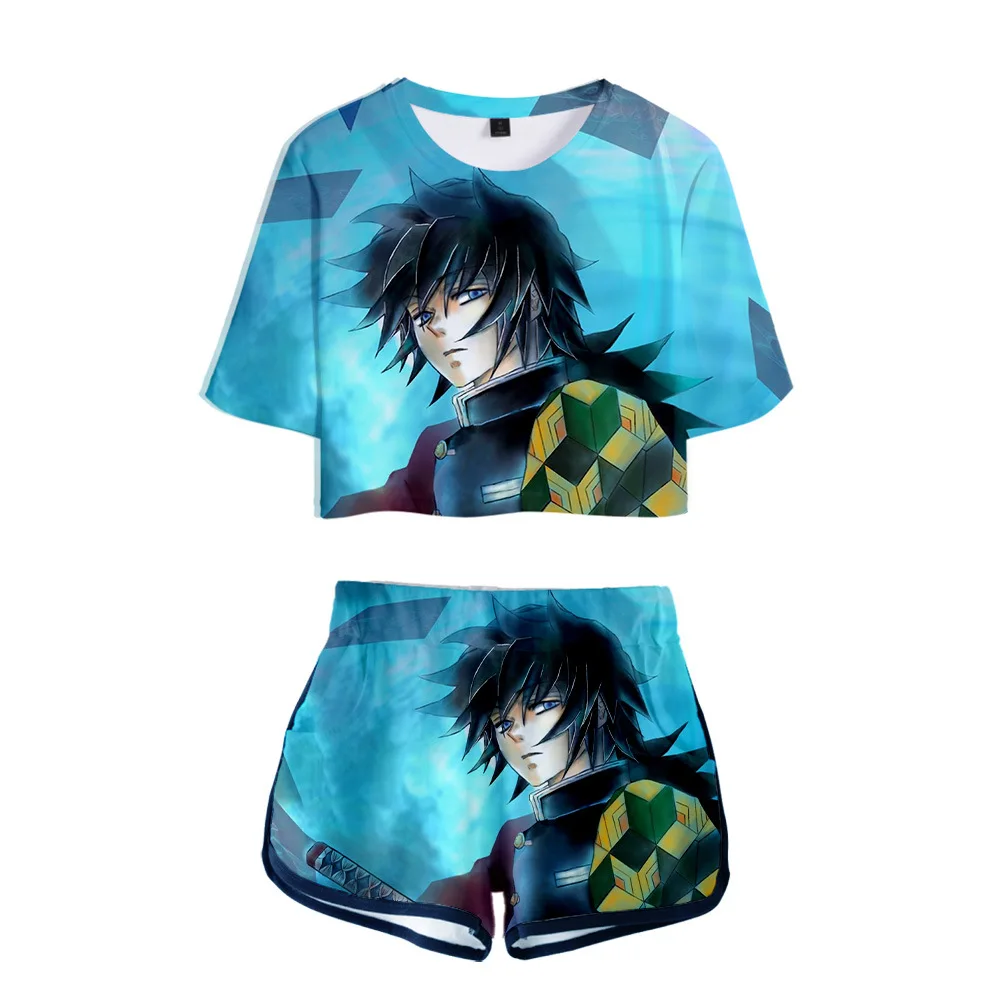 Coshome аниме Demon Slayer Kimetsu no Yaiba Косплей Tanjiro Kamado футболка для мужчин и женщин костюм Топы Шорты Nezuko летнее платье