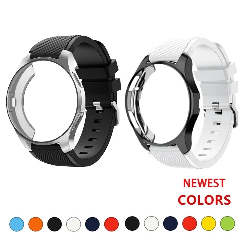 

Silicone band watch case for samsung galaxy watch 3 45mm 46/42mm Gear S3 Breathable sport bracelet strap