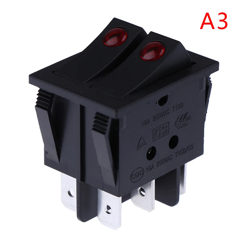 

New RK1-23 Oil Heater Switch ON/OFF Rocker Switch 250V/16A With Double Buttons 1pcs