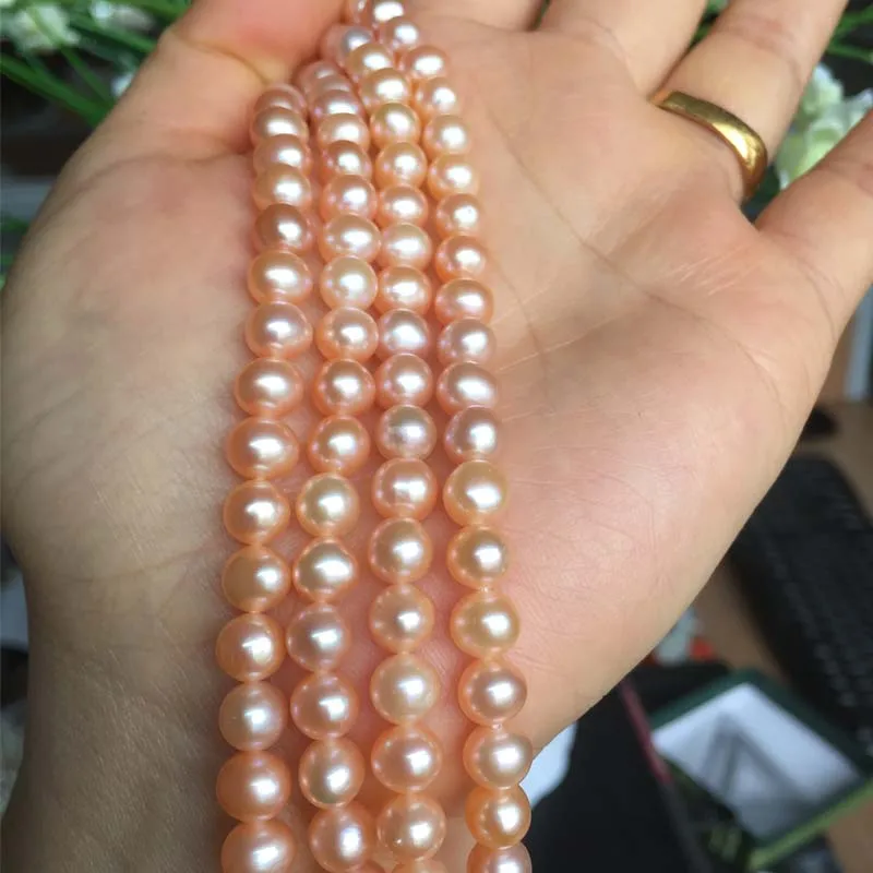 

Freshwater Pearl necklace Round shape with Size 6-6.5mm perfect luster for Jewelry DIY loose pearl strands
