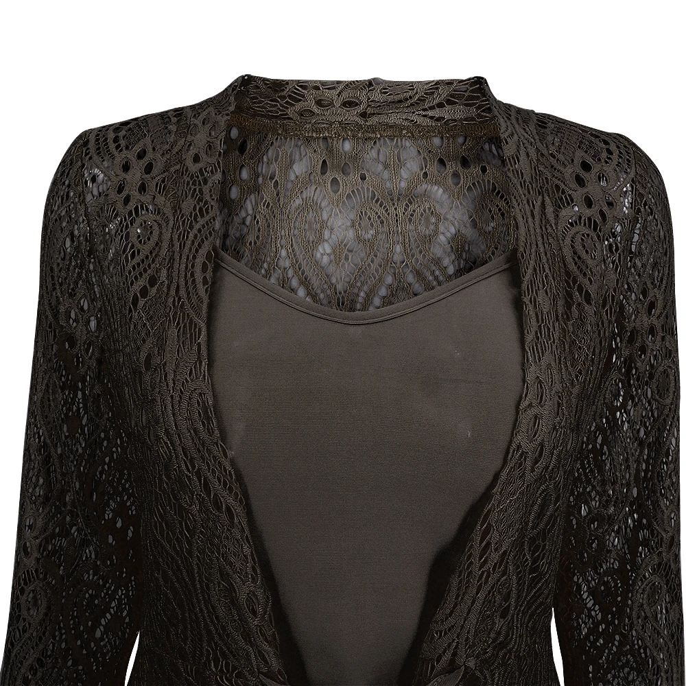 YTL Женская Сексуальная Ажурная кружевная Элегантная туника блузка для работы