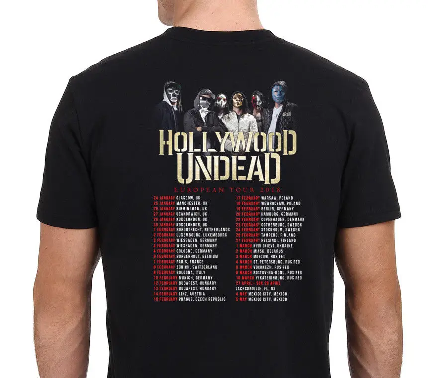 Новый Голливуд Undead Tour 2018 Мужская Футболка Черный Размер S 4Xl 023195 | одежда