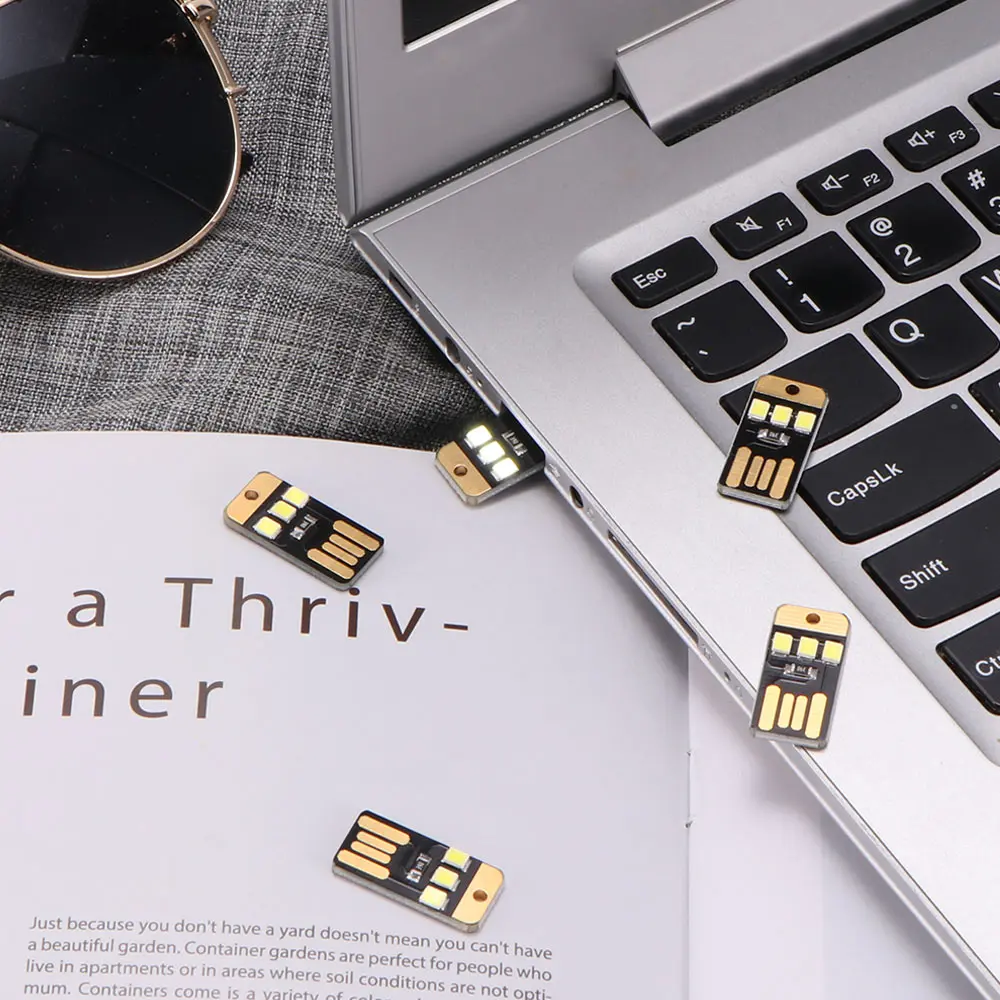 Портативный фонарь 5 шт. Ночная лампа Мини карманная карта USB питание