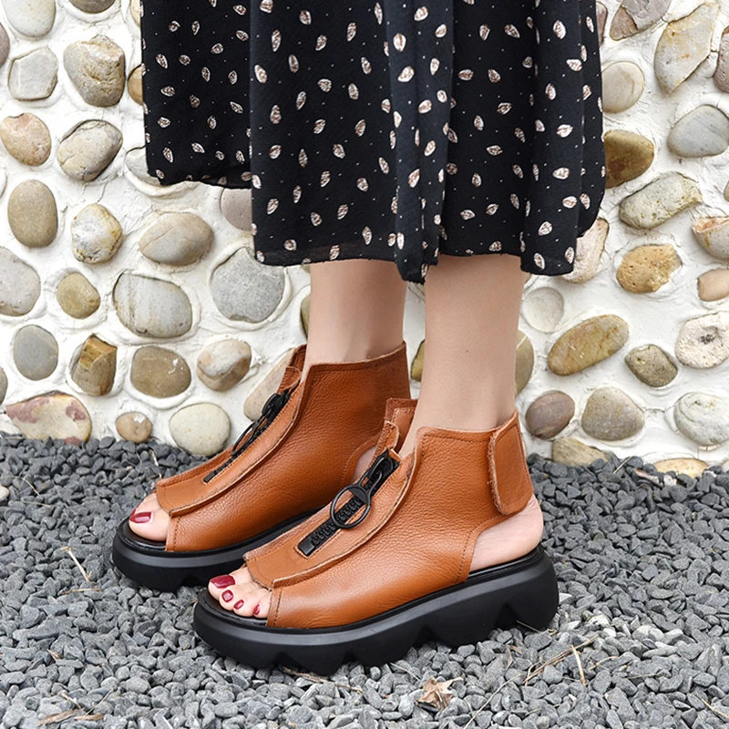 Женские босоножки из мягкой кожи Rimocy уличные сандалии в римском стиле на