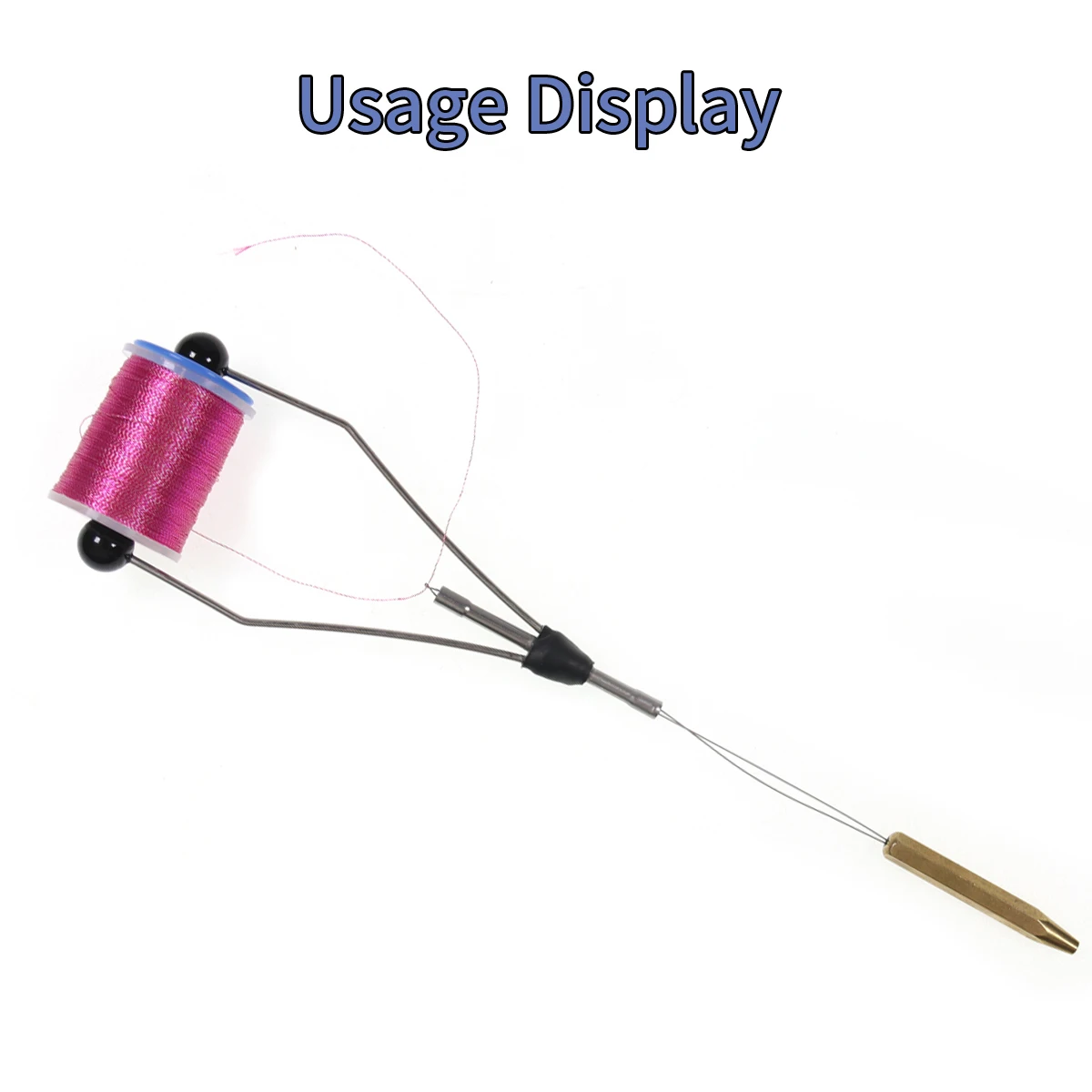 Wifreo fly tying tool bobbin threader with half hitch brass handle thread threading brass bodkin fly Fishing Tools