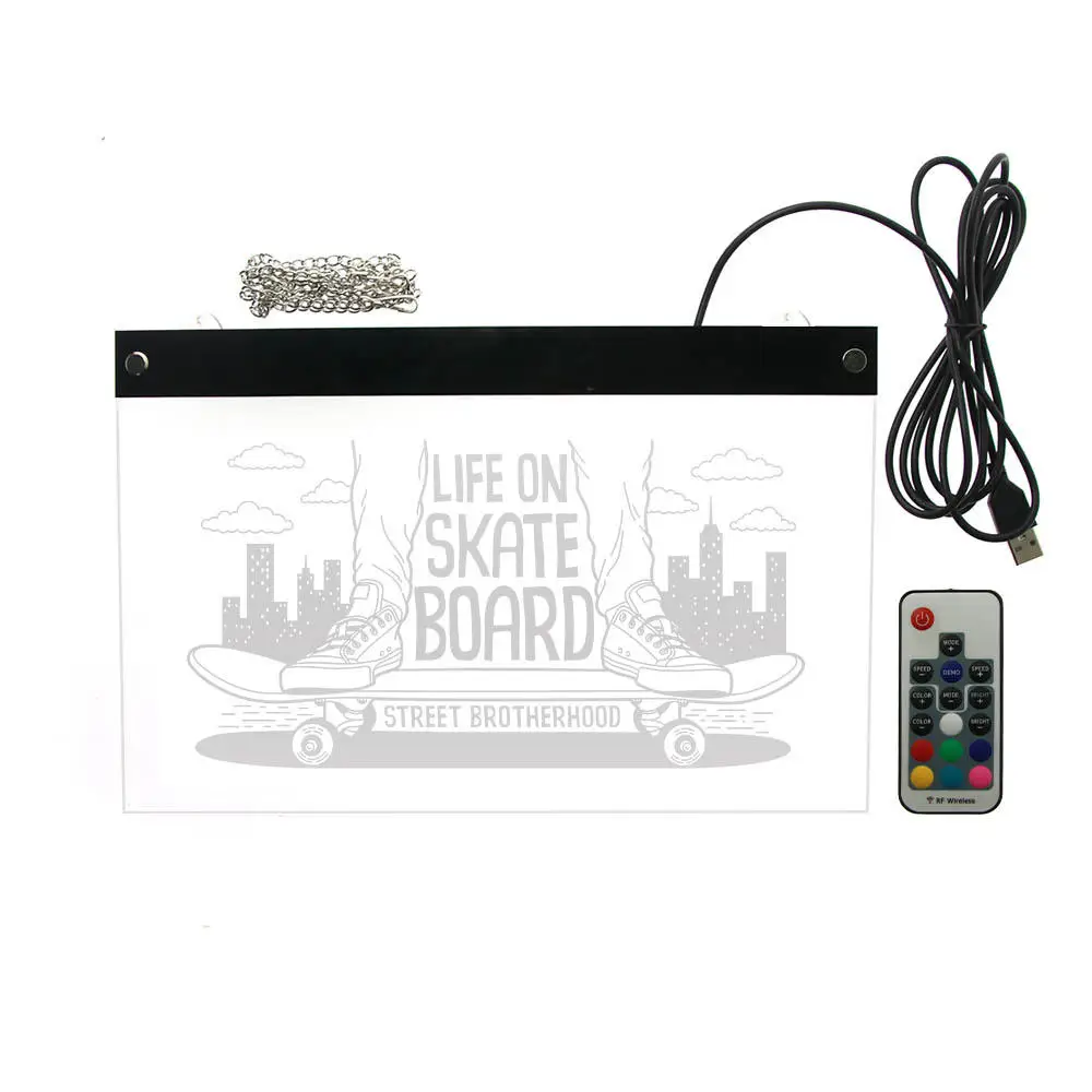 Жизнь на скейтборде спортивный светодиодный неоновый знак скейтеры домашний