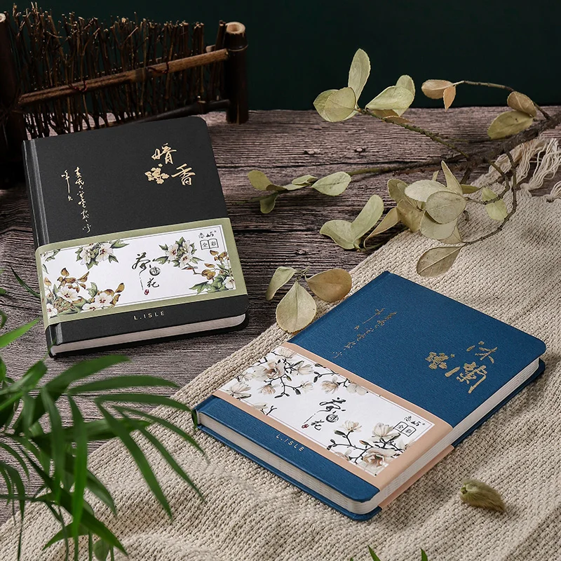 

Color Inside Page Notebook Chinese Style Creative Hardcover Diary Books Weekly Planner Handbook Scrapbook Beautiful Gift