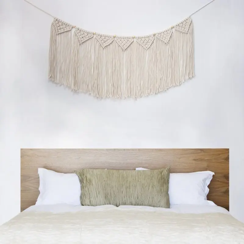 Макраме Тканые настенные занавески гирлянда из бахромы баннер потертый шик