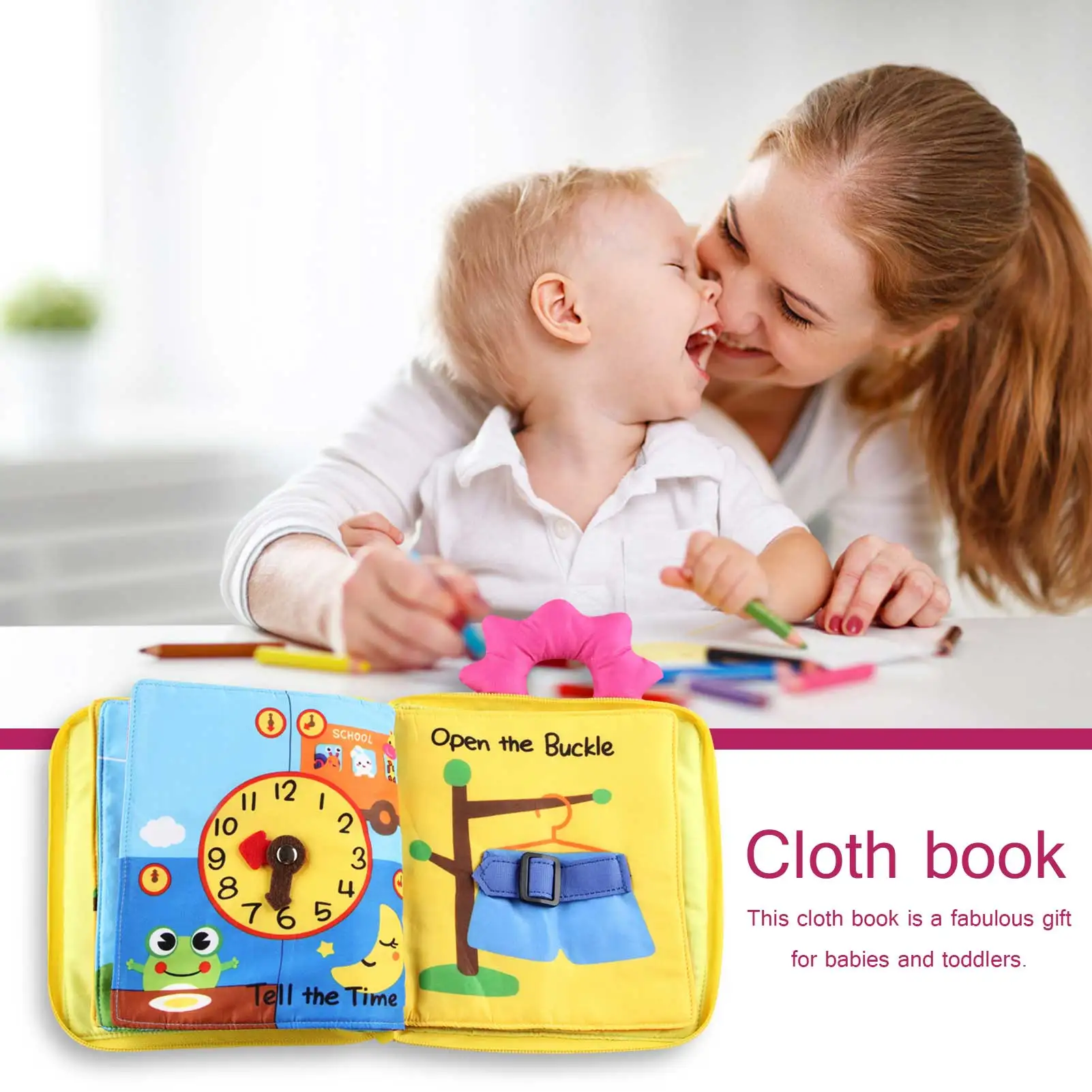 

Montessori Baby Cloth Book Intelligence Development Soft Learning Cognize Reading Books Early Educational Toys Readings
