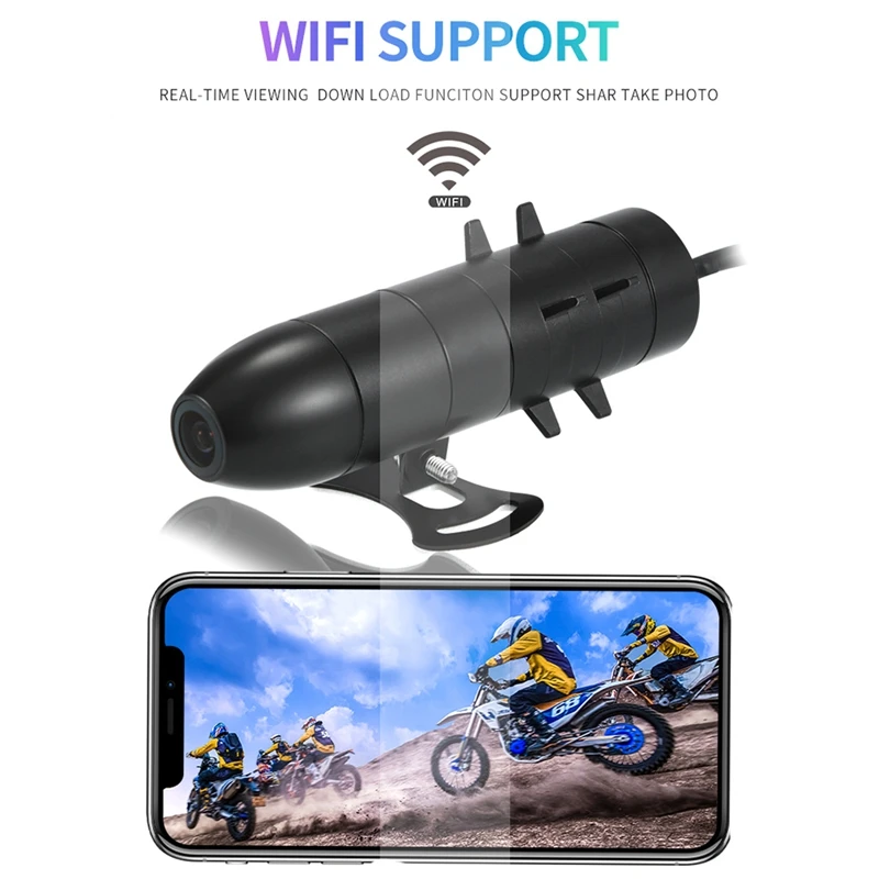 Видеорегистратор для мотоцикла с Wi-Fi видеорегистратор Full HD 720P широкоугольным