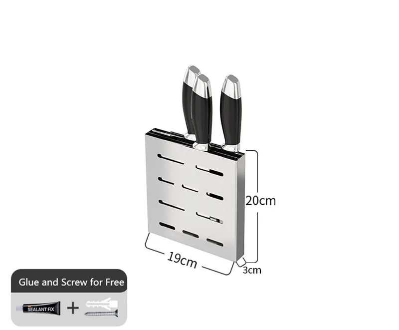 Knife Holder 304 кухонный Органайзер из нержавеющей стали, сушилка для посуды, держатель для ножей, полка для хранения, раковина, слив, контейнер, аксессуары, тарелка - Цвет: Knife Holder