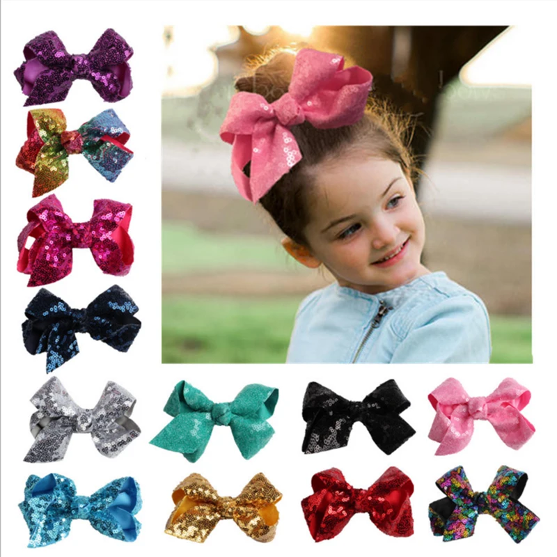New fashion sequins large bow princess children jewelry Mermaid girl glittering performance stage hairpin birthday gift | Детская одежда