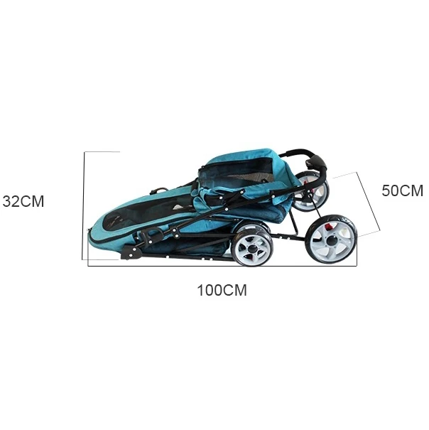 Рекламная два слоя Портативный складной собака/кошка коляски/переноска Тележка