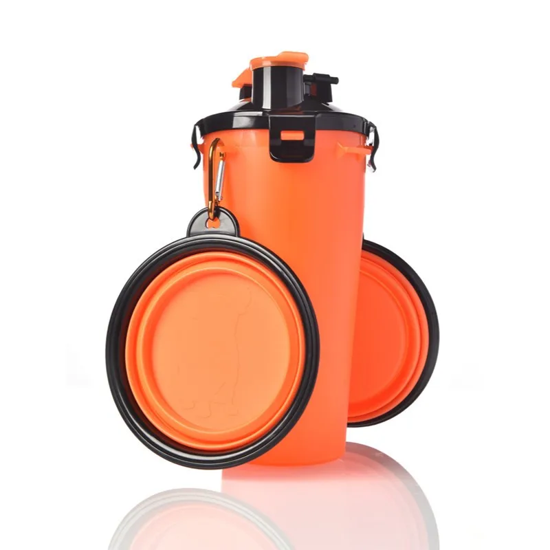 

1 Pc Bottle And 2 Pcs Bowls Pet Outdoor Water And Grain Cup Portable Drinking Eatting Food Accompanying