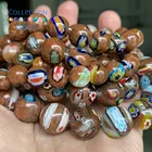 Бусины круглые из натурального камня для изготовления ювелирных изделий сделай сам с отверстием под золото и песок, 6-12 мм, Аксессуары для женских браслетов 15 дюймов