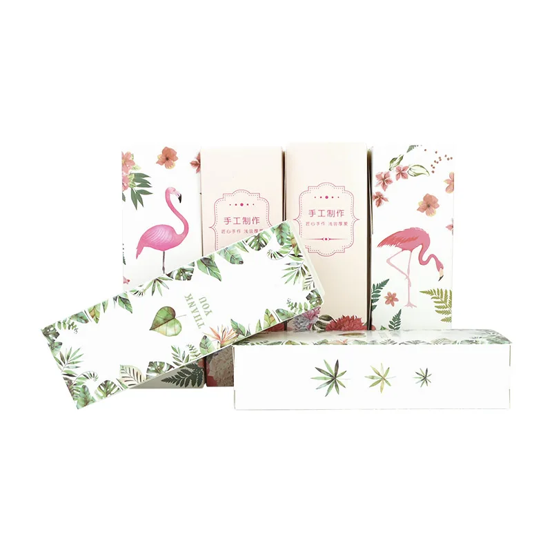 

5pcs/set Flamingo Upscale Gift Bags Flower Print Candy Biscuit Packing Box Wedding Birthday Party Gift Package Tote Bag Supplies