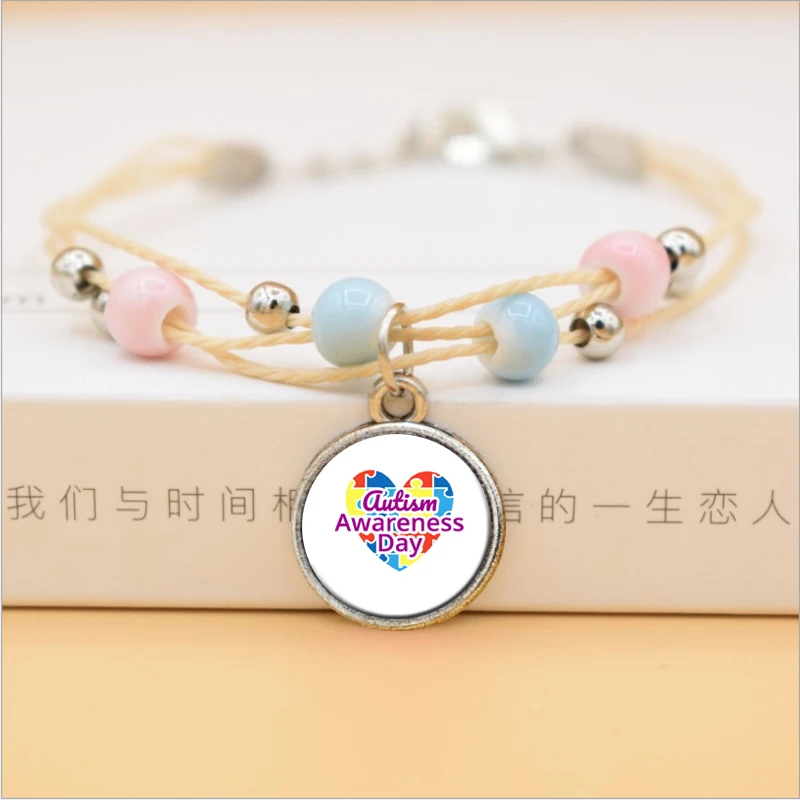 Аутизм головоломка осознания кусок браслеты надеюсь красочные кабошон
