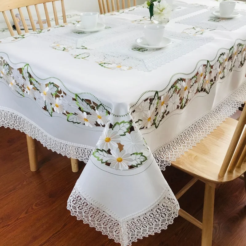 

Easter Lace Little Daisy Tablecloth Coffee Table Tablecloth European Table Runner Pillow Cushion lace tablecloth