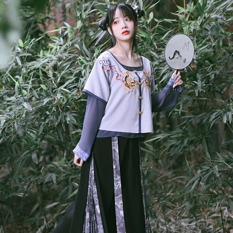 

Chinese Style Women'S Pants 2021 New Summer Hippie Ethnic Loose Black Patchwork Pleated Wide Leg Pants Kimonos Trousers KK3651