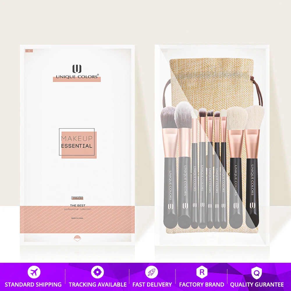 Набор профессиональных кистей для лица 9 шт. набор макияжа из розового золота с