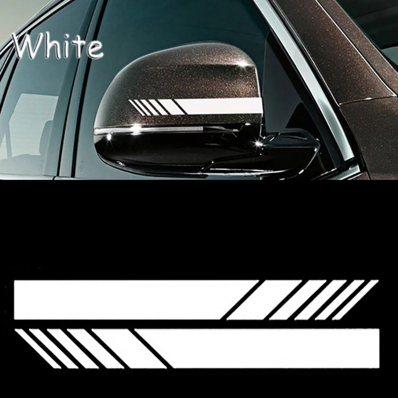 

1 пара/лот Автомобильная наклейка светоотражающая декоративные Зеркало заднего вида сбоку наклейка полоса виниловые обои для Benz BMW Toyota VW