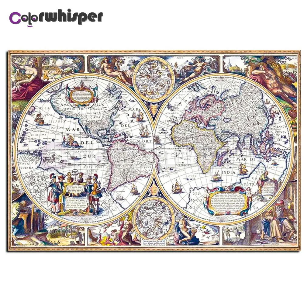 Алмазная картина 5D полный квадрат/круглая карта земля Стразы Daimond вышивка