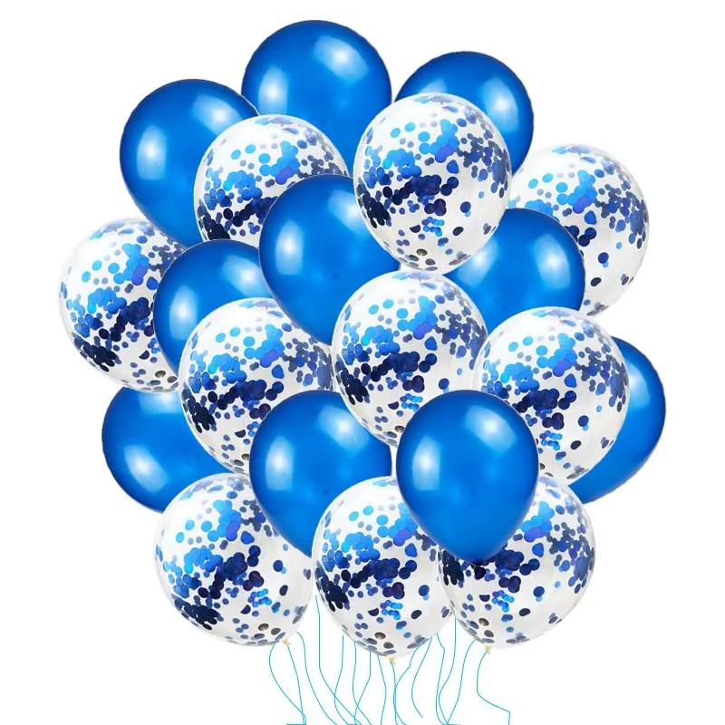 20 шт. Coneffti глянцевые металлические воздушные шары синие серебряные Красные