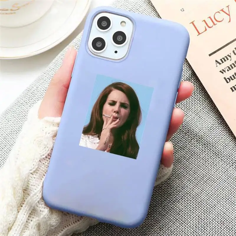 

Lana Del Rey Phone Case Candy Color Blue for iPhone 11 12 pro XS MAX 8 7 6 6S Plus X 5S SE 2020 XR