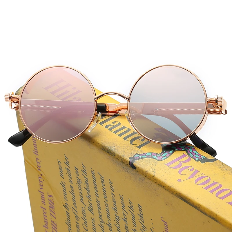 Новые Круглые Солнцезащитные очки 6631 металлический тренд весенние зеркальные