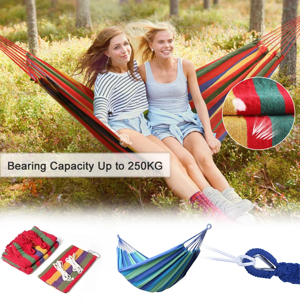 

Portable Hammock Indoor Outdoor Hanging Garden Canvas Hammock Canvas Bed Camping Hanging Porch Backyard Swing Chair Travel