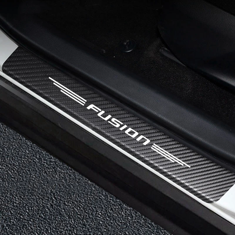 4 шт. автомобильные наклейки на порог двери Виниловый протектор для Ford Fusion