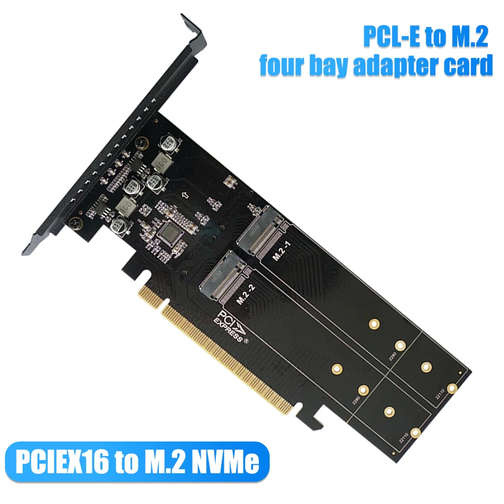 

PCIe-карта адаптера M2 PCIe X16 4 порта M2 NVME M Key SSD конвертер M.2 PCI express X16 адаптер VROC RAID Плата расширения