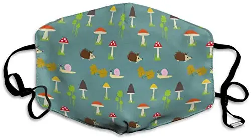 

Mouth Mask Anti Dust Mask Fashion Kawaii Cute Mouth Mask Reusable Fack Mask Mushroom Plants Printed MushroomsHedgehogsSnail