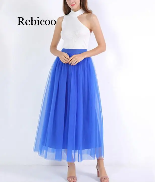 

Floor length Skirts for Women Elegant High Waist Pleated Tulle Skirt Bridesmaid Ball Gown Bridesmaid Clothing