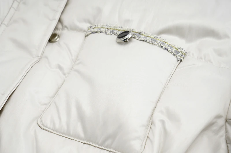 

Stand Big Pockets Collar Cotton-padded Coat Long Sleeve Loose Fit Women Parkas Fashion New Autumn Winter 2021 1DD3630