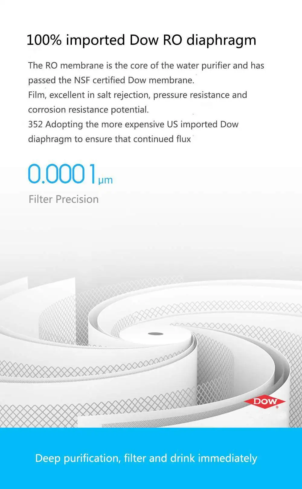 Xiaomi 352 умный очиститель воды 1000 г 2.6л/мин RO мембранный фильтр воды для обратного осмоса системы бытовой MIJAI APP подключение