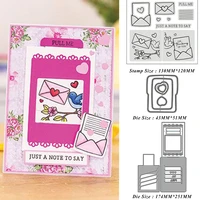 love letterhead envelope agency card metal cutting dies and stamps diy scrapbook photo album decor embossing paper cards new
