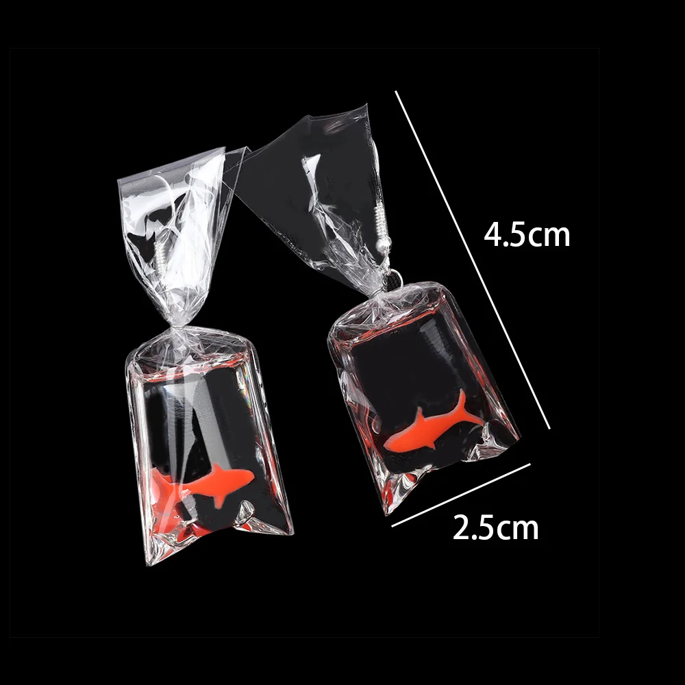 Женские акриловые серьги подвески Goldfish вечерние капли с забавными героями