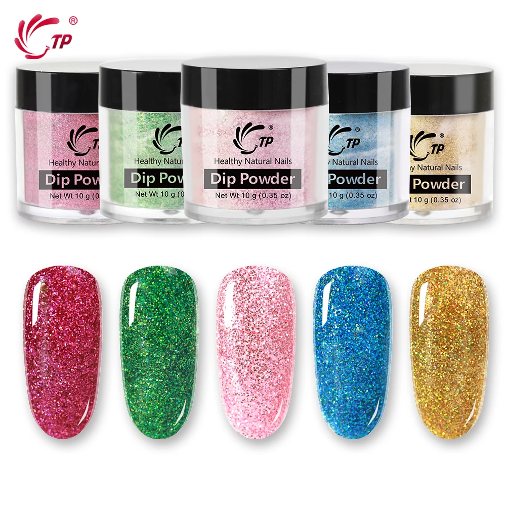 Набор пудры для ногтей TP 10 мл флуоресцентная неоновая пудра с блеском