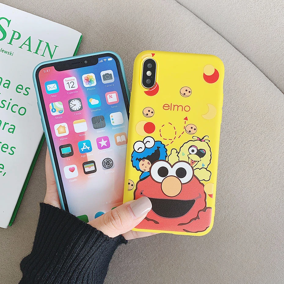 Чехол Улица Сезам для iPhone XR XS Max X 11 Pro 8 7 6S 6 Plus 5 5S SE 11Pro печенье Элмо мягкий