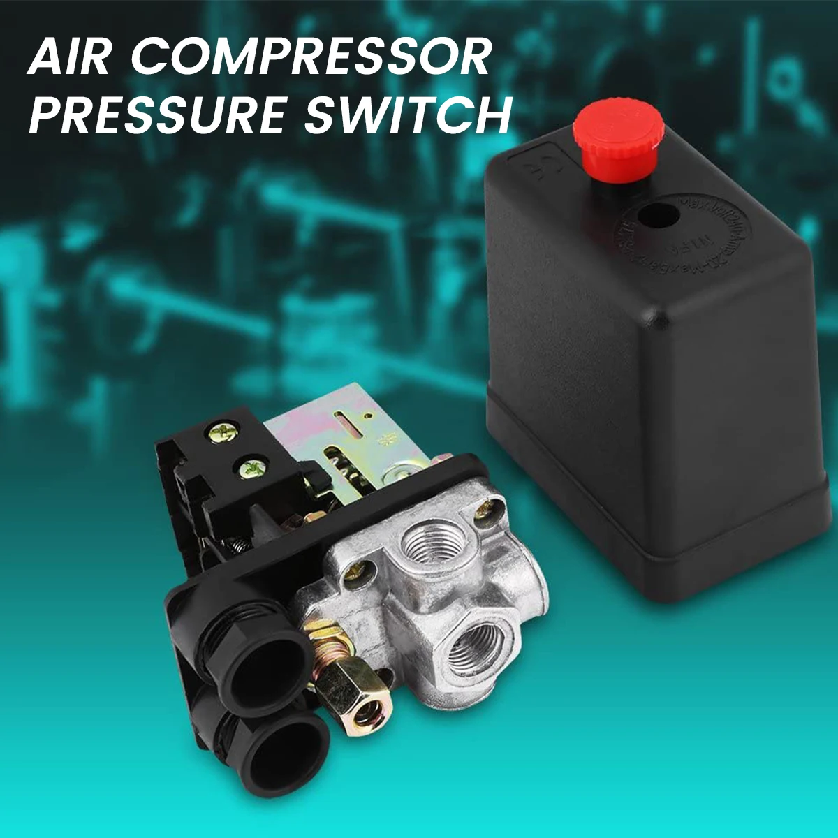 

Air Compressor Pressure Switch 120PSI Air Compressor Pressure Valve Switch 4 Port Single Phase Air Regulating with Gauge Safety
