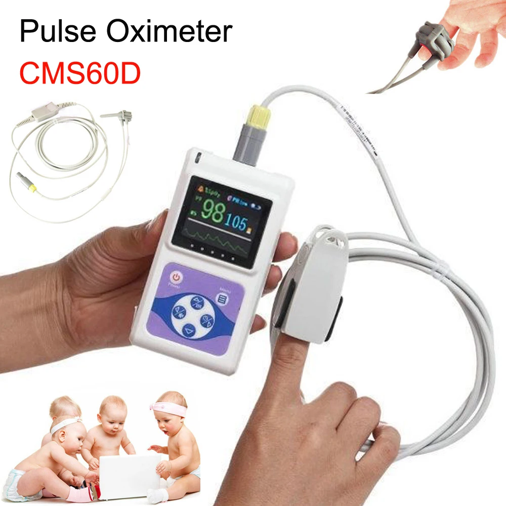 Пульсоксиметр CMS60D ручной прибор для измерения насыщенности крови кислородом SPO2