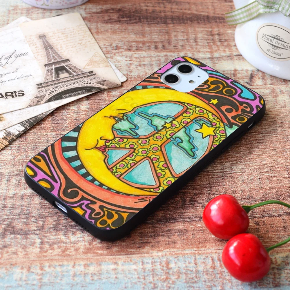 

For iPhone Hippie Soft TPU Border Apple iPhone Case
